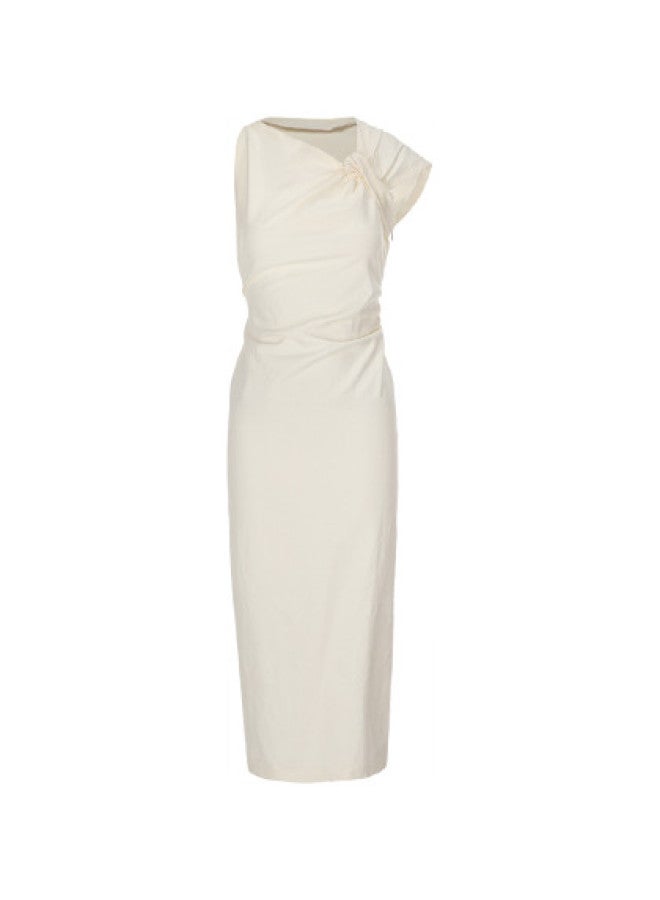 Zara solid Color Elegant Backless High-slit Straight Long Dress For Banquets - Image 1