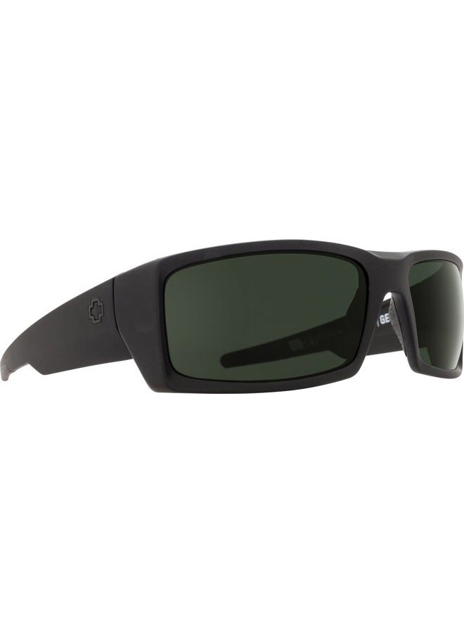 SPY Optic General | Wrap Sunglasses, Soft Matte Black/Happy Gray/Green, 60 mm - Image 1