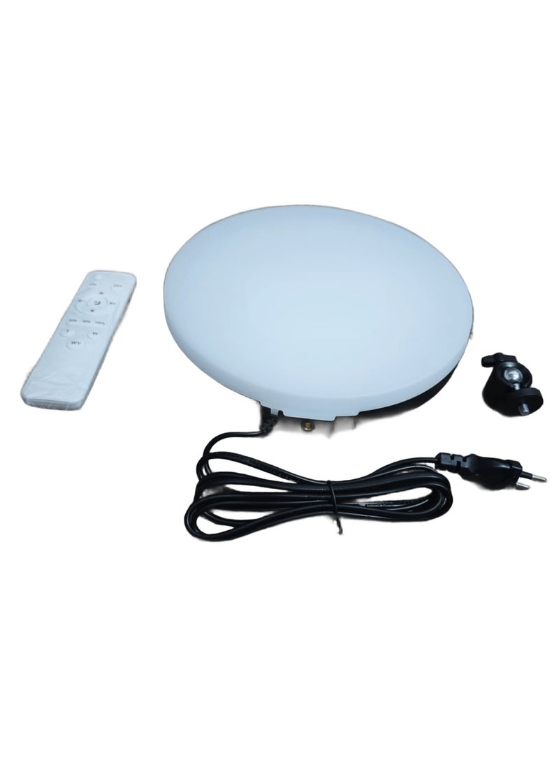 The PF-26 is a professional lighting solution designed for photography and videography. It provides soft, balanced illumination with ideal light distribution and no harsh shadows.  This lighting is suitable for portraits, clothing, product photography, and social media videos.  It comes with a remote control for easy adjustment of light intensity and color temperature, and its USB power supply makes it versatile and portable.  Its practical and lightweight design makes it ideal for photographers and content creators. - Image 1