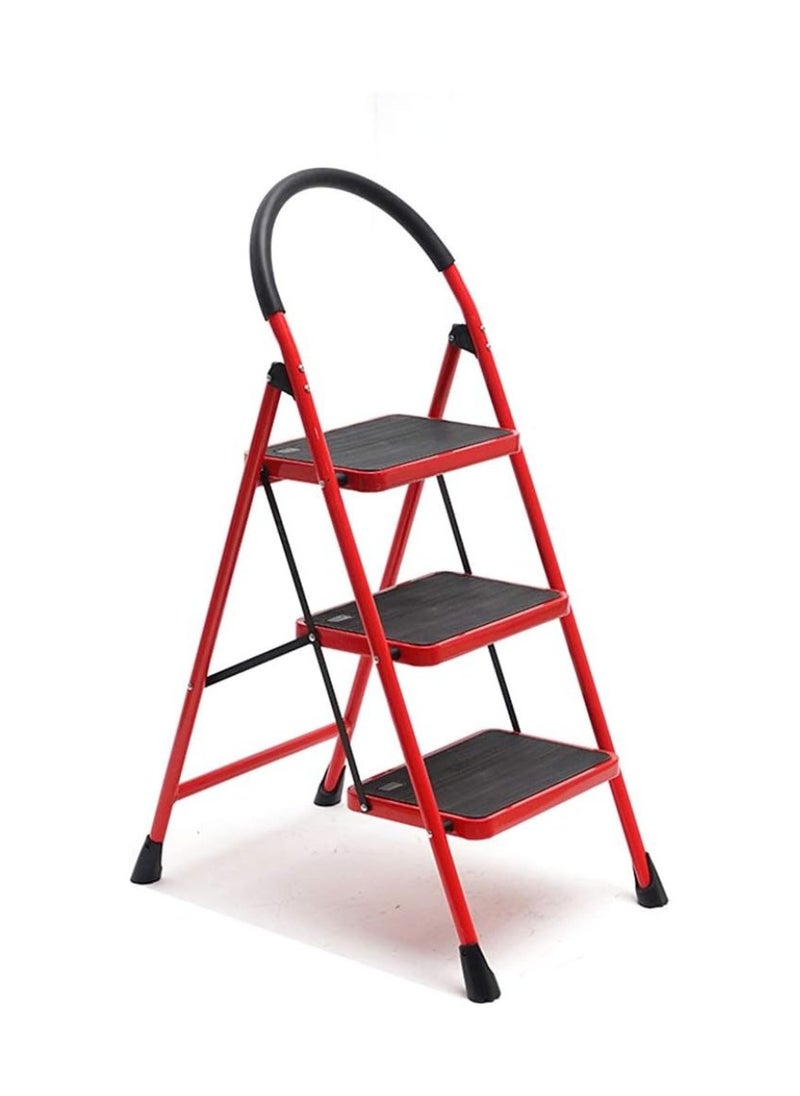 3 Steps Ladder Folding Step Stool With Anti Slip Sturdy And Wide Pedal Lightweight Portable Multi Use Stepladder For Home And Kitchen Foldable Ladder Space Saving