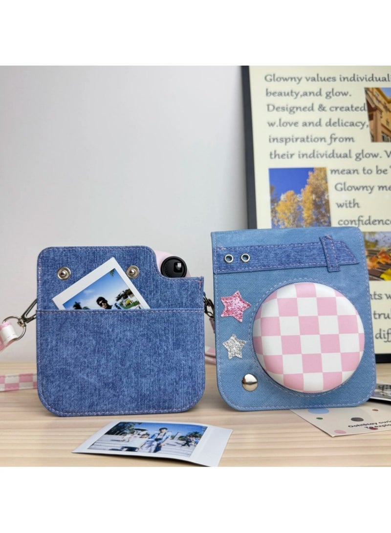 Polaroid mini12 40 universal leather embossed vintage fashion camera bag drop resistant portable strap crossbody bag - Image 2