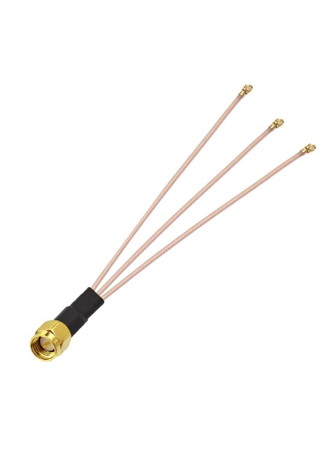 BURAQ 1 In 3 IPX To SMAJ RG178 Pigtail WIFI Antenna Extension Cable Jumper(15cm) - Image 1