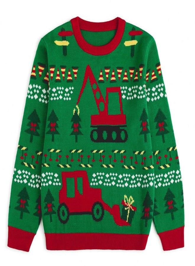 Curipeer Matching Family Ugly Christmas Sweater Outfits for Women Men Knitted Pullover Sweaters Tops for Party Holiday Green 7-8T - Image 5