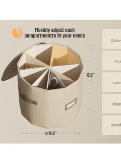 General Multi-partition shoe box, new cylindrical shoe box, detachable shoe dust storage box (khaki)  - Image 5
