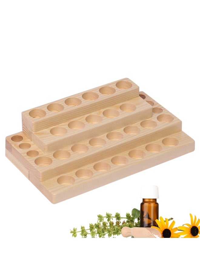 VolksRose - VolksRose 4-Tier Essential Oils Storage Rack, Wooden Essential Oils Nail Polish Display Holder Shelf, Cosmetic Perfume Essential Oil Organizer Stand - 30 Slots for (5ml 10ml 15ml 20ml) Bottles - Image 1