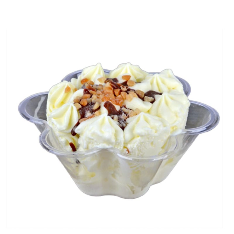 Qixivcom 30 Pcs Clear Plastic Flowershaped Ice Cream Cups Sundae and Snack Bowls Pack of 30
