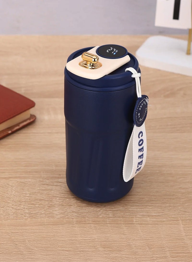 توشيونيكس كوب قهوة معزول حرارياً من الفولاذ المقاوم للصدأ مع شاشة عرض درجة الحرارة - 460 مل، جدار مزدوج مانع للتسرب، كوب سفر T114714 - Image 1