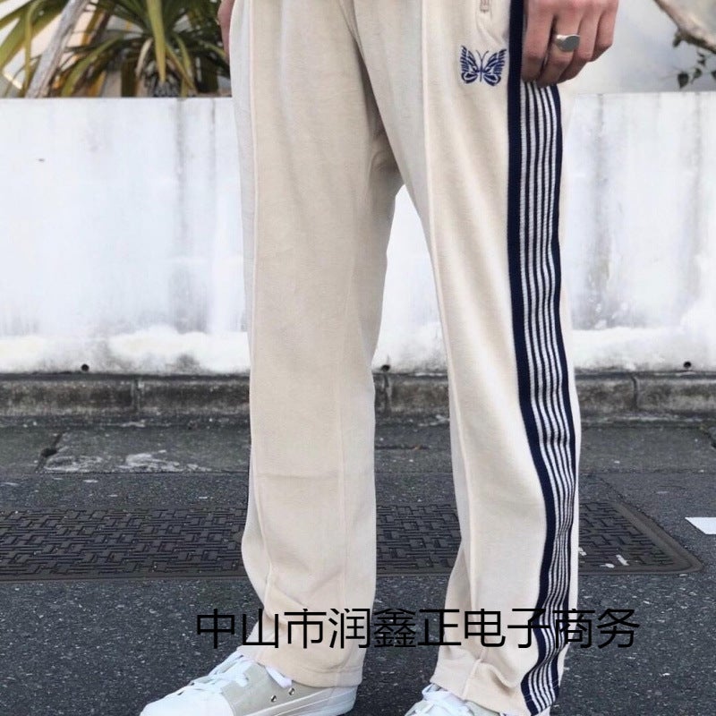 Correct Version N Embroidered Butterfly Pants Side Stripesd Pants Men'S And Women'S Sports Casual Pants School Uniform Suit Export - Image 4