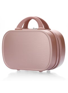 Y&D Portable Makeup Travel Case, Mini ABS Carrying Suitcase with Elastic Band, Multifunctional Storage Bag Suitable for women and girls to go out travel (Rose Gold)  - Image 1