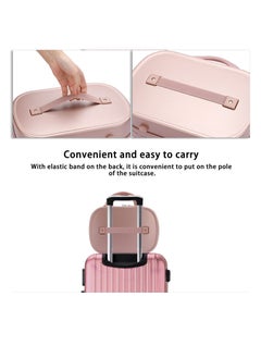 Y&D Portable Makeup Travel Case, Mini ABS Carrying Suitcase with Elastic Band, Multifunctional Storage Bag Suitable for women and girls to go out travel (Rose Gold)  - Image 3