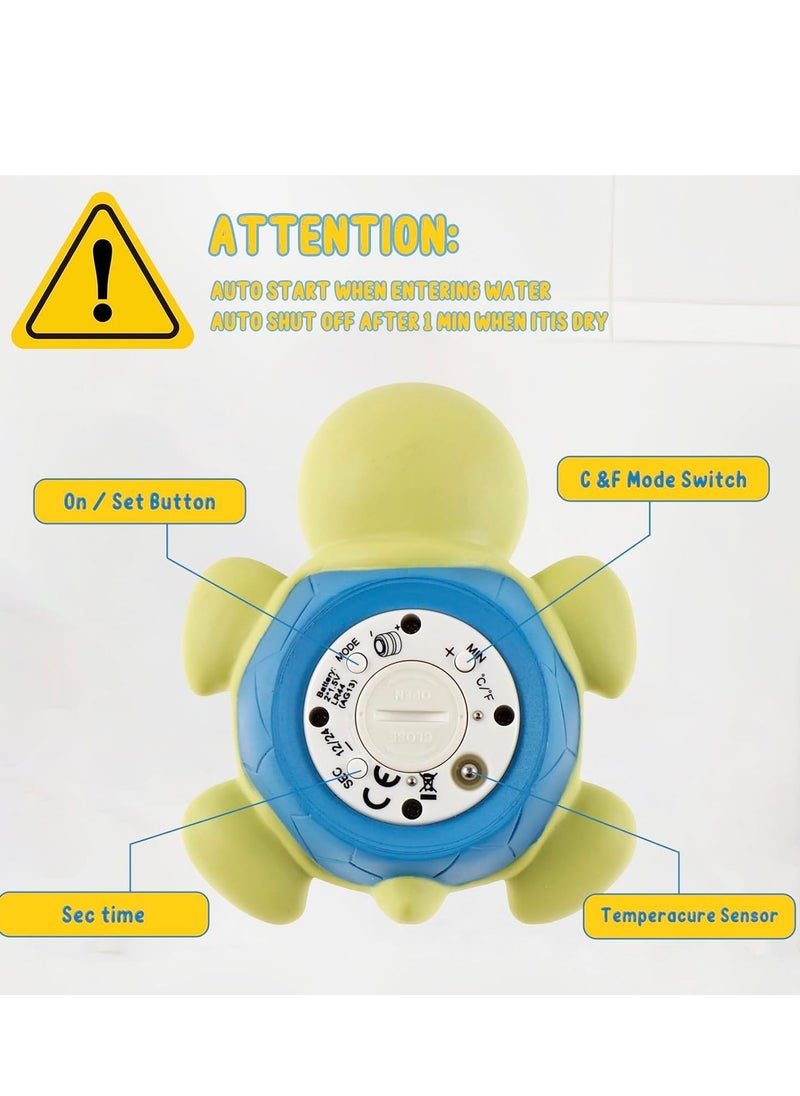 XICEN Baby Digital Bath Thermometer with Fahrenheit and Celsius Display Cute Tortoise Water Temperature Thermometer Bathtub Floating Toy Toddlers Newborn Infants Essentials  - Image 4