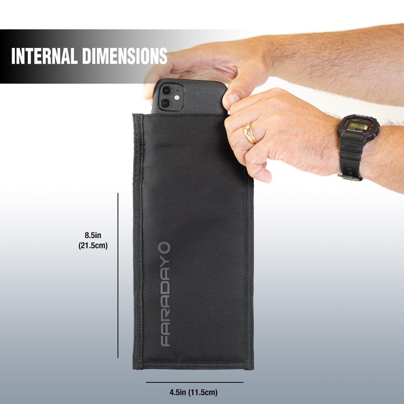 Faraday Defense Faraday Bag Jacket Pro for Phones | Magnetic Closure, Shielding - Law Enforcement & Military, Travel & Data Security, Privacy, Anti-Tracking Anti-Hacking Black (Phone Vertical) - Image 1