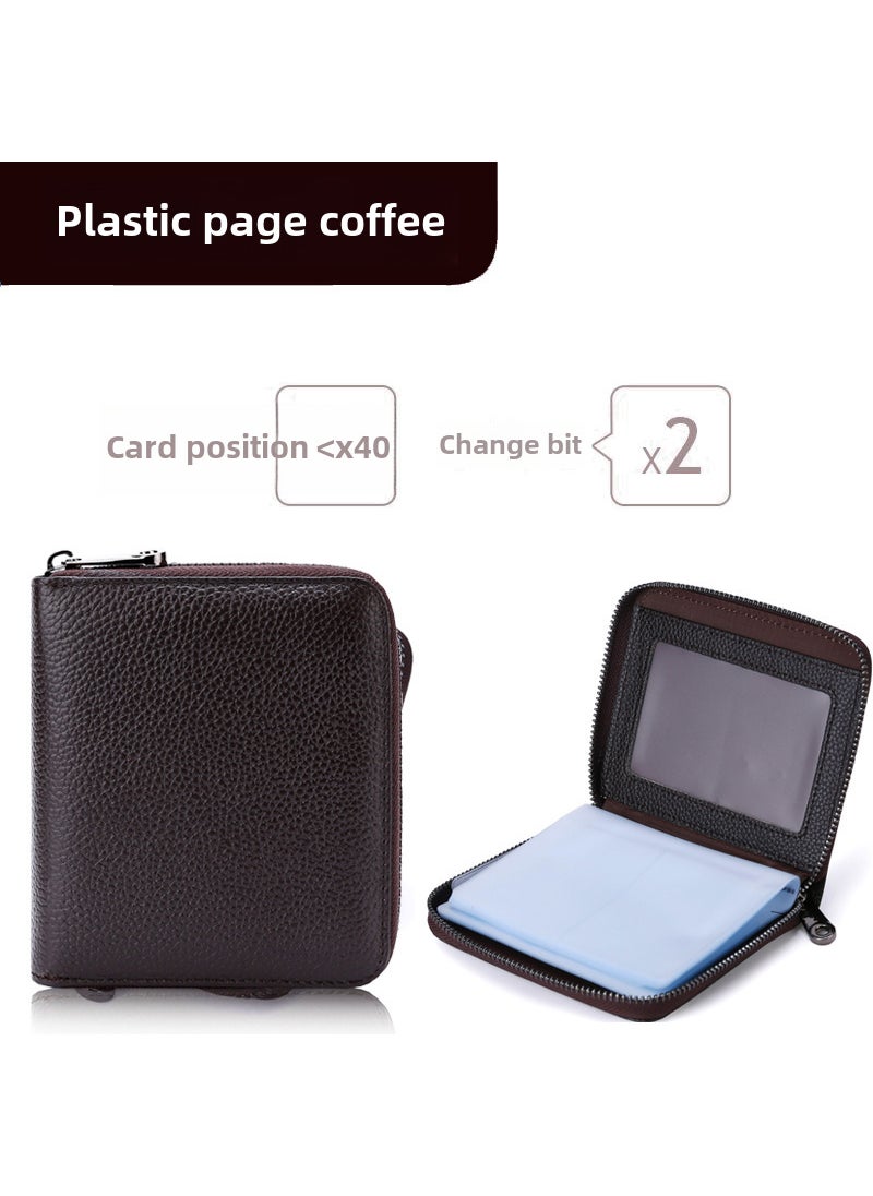 Generic Card Holder large capacity multi-card driving license holder mens and womens anti-degaussing coin purse integrated exquisite high-end small Brown (Mirror Window 42 card position) Brown (Mirror Window 42 card position) 