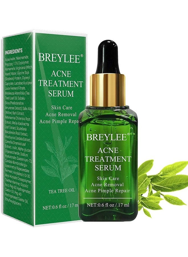 Breylee Tea Tree Acne Treatment Serum, Clear Skin Serum for Clearing Severe Acne,Breakout, Remover Pimple and Repair Skin (17ml,0.6oz)