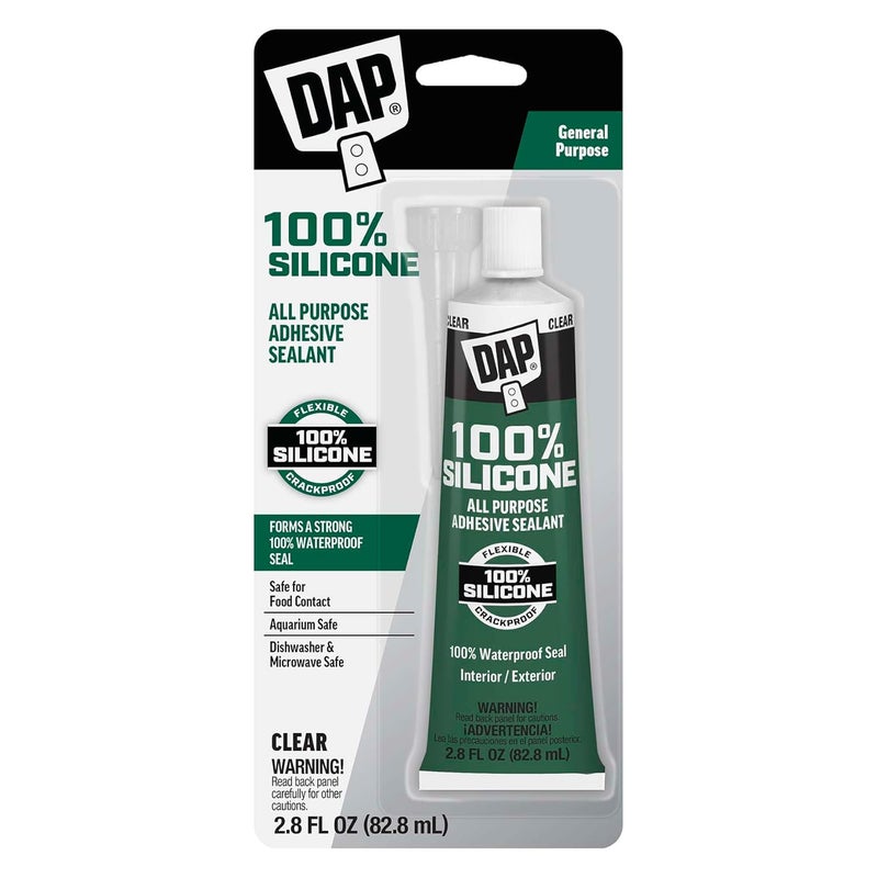 DAP 100% Silicone All Purpose Adhesive Sealant - Clear, 2.8 oz - Image 1