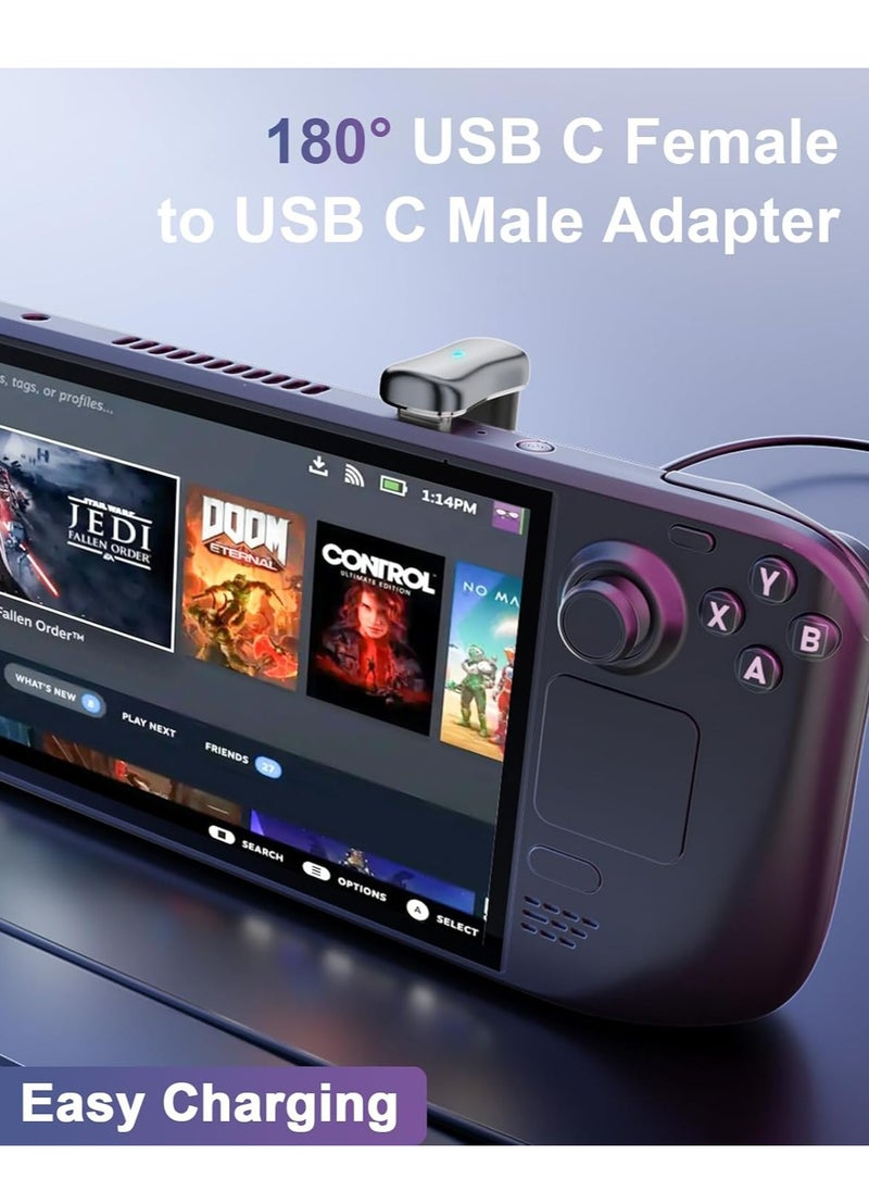 Oasisgalore 180 Degree USB C Male to USB Female Adapter, U Shape USB C to USB A Adapter with 0.43in Spacing (10G C to C and C to A)  - Image 3