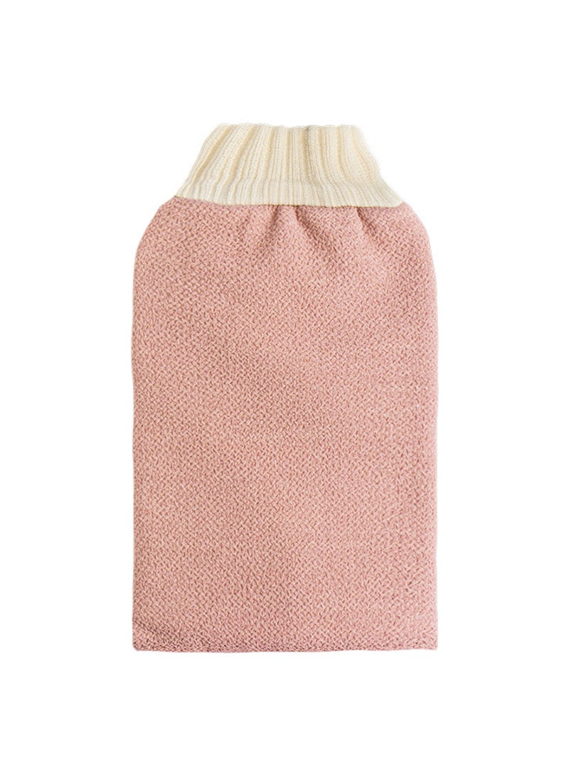 Bath TowelDouble Sided Back Rub GloveMud ScrubBath Pink  - Image 1