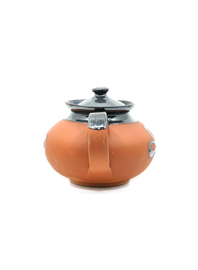 ارك إبريق شاي مصنوع يدويًا من ARK Dirtique | إبريق شاي طيني نصف مطلي مخصص للشاي، الشاي العشبي والمشروبات المنقوعة | إبريق شاي فخاري طبيعي التبريد | صديق للبيئة، متين وخالٍ من المواد الكيميائية | 650 مل - Image 4