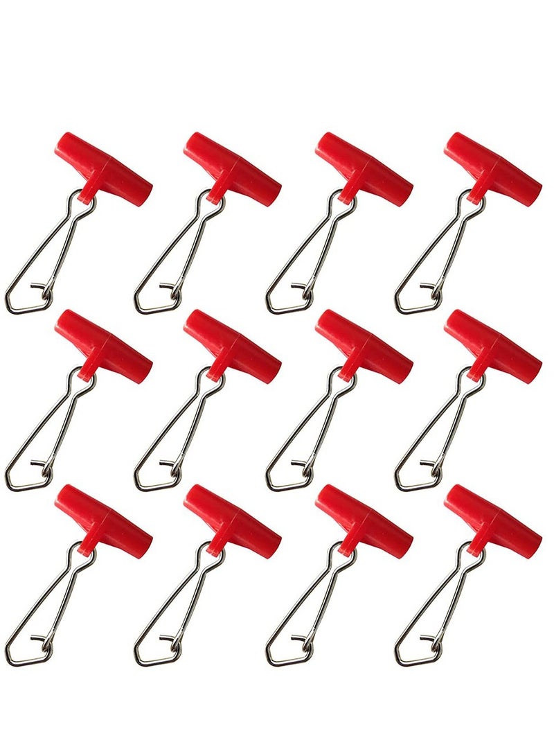 40 Pcs T-Shaped Fishing Line Sinkers with Duo Lock Snaps - Durable Clips for Sea Fishing, Easy to Use, Red  - Image 1