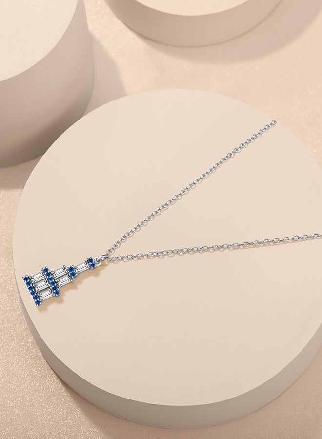 Moonmory 925 Sterling Silver Necklace for Women, Mosque Column Inspired With White Step stone, Stone Column Design for Ramadan, Valentine's Day, Mother's Day gift 50cm Adjustable - Image 3