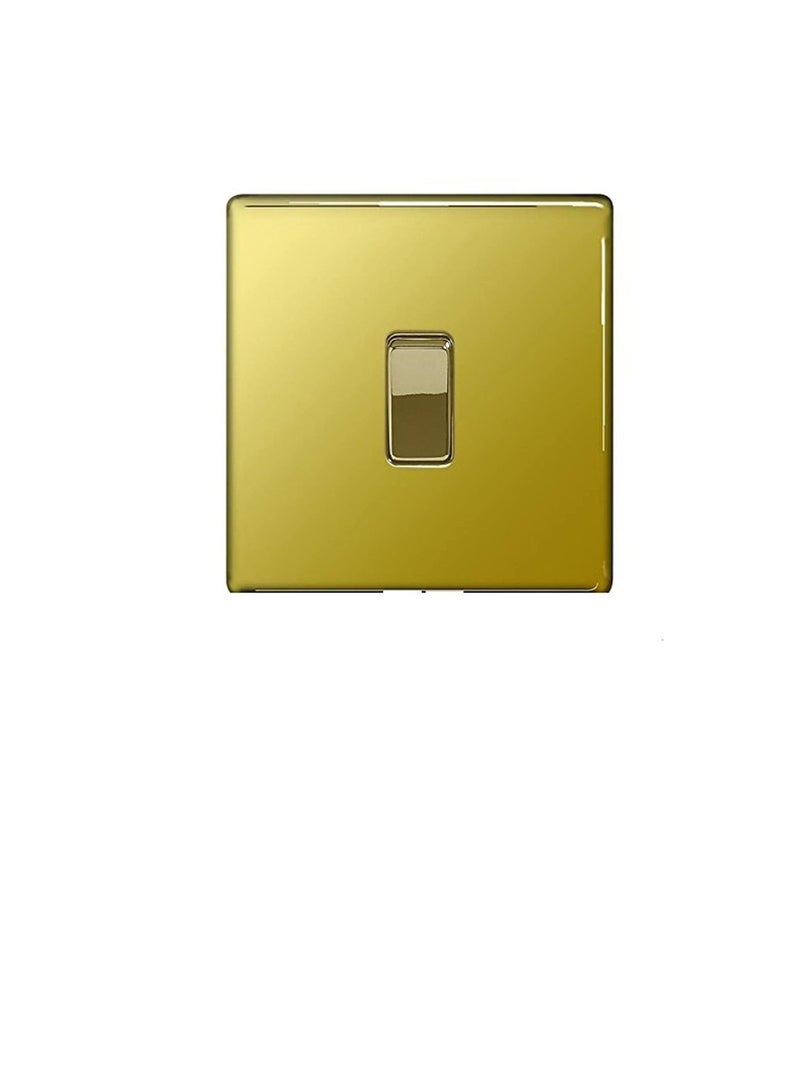 BG Electrical FPB1212 1-Gang 2-Way Metal Brushed/Stainless Steel Light Switch - Polished Brass - Image 2