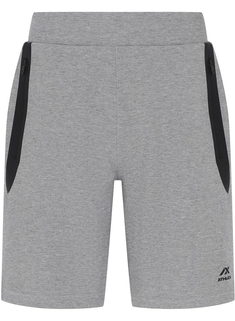 Athlex Men's Shorts TOP FLEECE Grey, Athlex, Loose Fit, Soft Cotton Material, Adjustable Drawstring, 3 Pockets for Practicality - Image 1