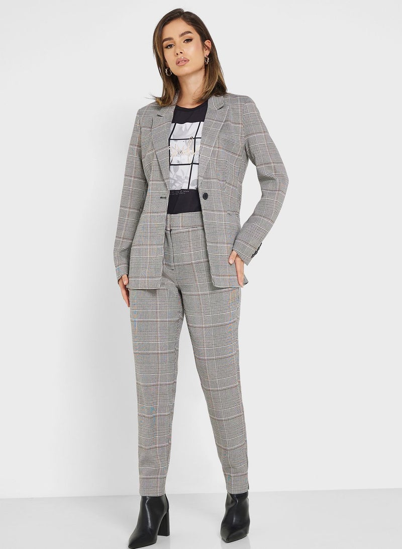 اونلي بنطال بخصر مرتفع ونقشة مربعات - Image 1