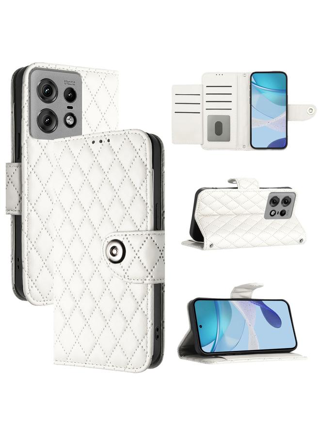 اس-توب جراب لهاتف Motorola Edge 50 Pro مصنوع من الجلد بتصميم معيني مع حبل تعليق - Image 1