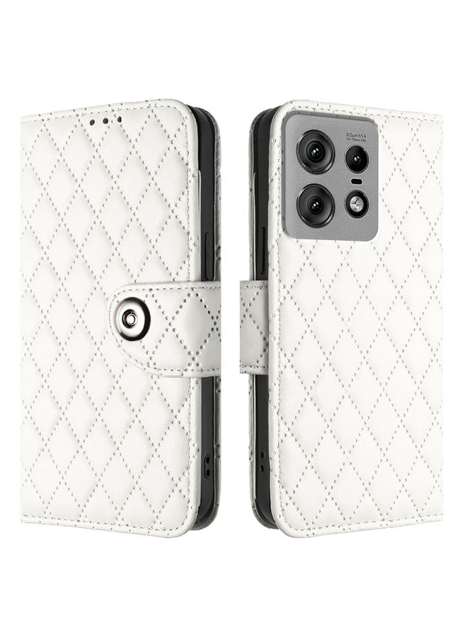 اس-توب جراب لهاتف Motorola Edge 50 Pro مصنوع من الجلد بتصميم معيني مع حبل تعليق - Image 2