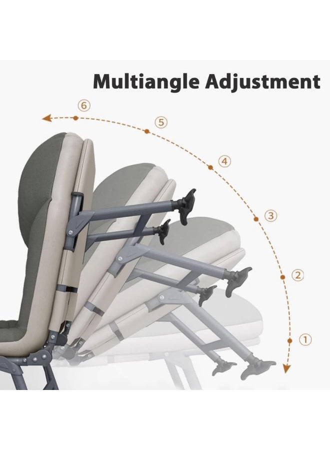 GO2CAMPS Premium Foldable Cushioned 8-Leg Camping Bed & Office Nap Cot – Heavy Duty Portable Sleeping Cot with Thick Padded Mattress, Ergonomic Recliner Headrest, Side Storage Pocket, and Sturdy Steel Frame for Outdoor Camping, Travel, Guest Use, and Office Rest - Image 5