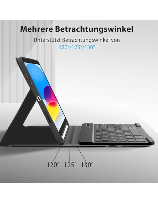 Buenos Keyboard Case for  iPad (A16) 11th Generation 2025 10.9 Inch , iPad 10th Generation Cover with Bluetooth Keyboard, Keyboard Cover with Pencil Holder for  iPad (A16) 11th Generation 2025 (A3354/A3355/A3356) - Image 3