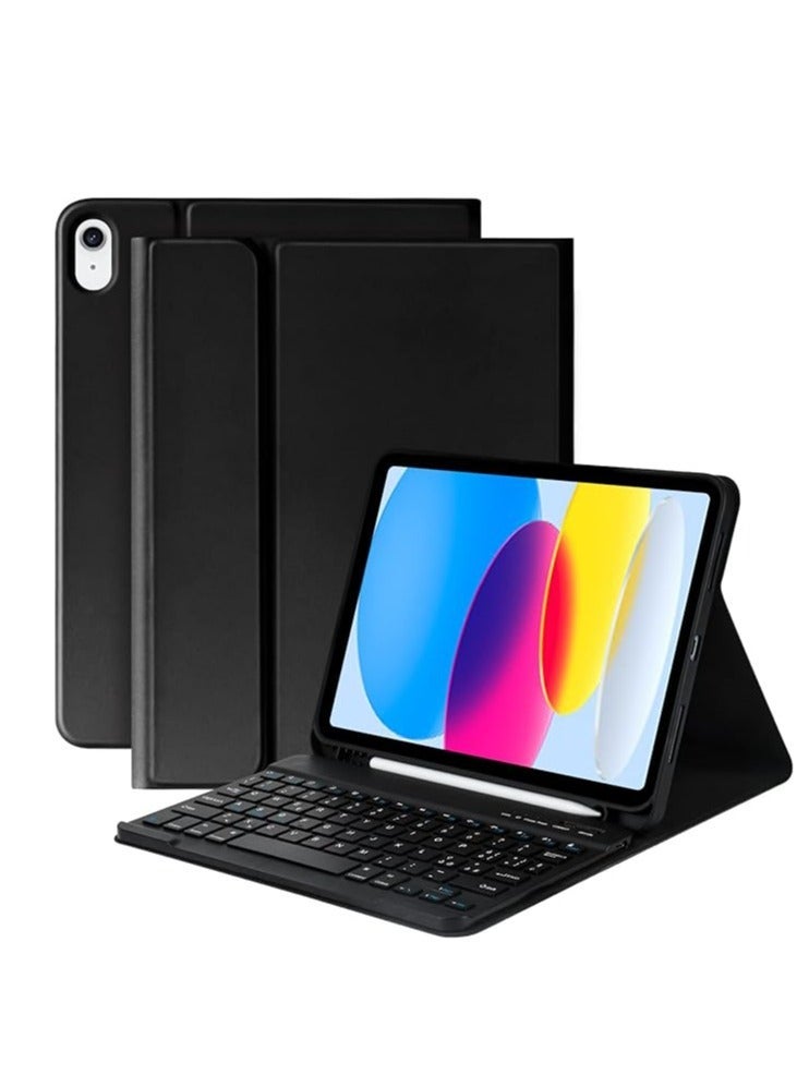 Buenos Keyboard Case for  iPad (A16) 11th Generation 2025 10.9 Inch , iPad 10th Generation Cover with Bluetooth Keyboard, Keyboard Cover with Pencil Holder for  iPad (A16) 11th Generation 2025 (A3354/A3355/A3356) - Image 1