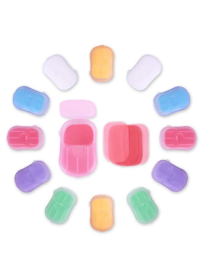 Bamsod 12 Boxes (240 sheets) Soap Paper Sheets Portable Disposal Travel Scented Bath Slice Sheet Foaming Paper Soap Confetti Slide Flakes for Laundry Hand - Image 1