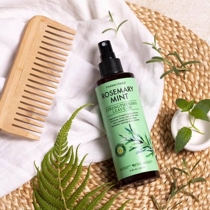 Pharm to Table Leave In Conditioner Spray - Rosemary & Mint Scalp Treatment - Anti-Dandruff and Dry & Itchy Scalp treatment, Hydrating & Medicated Formula for Psoriasis and Scalp Care - Detangles & Nourishes Hair. - Image 2
