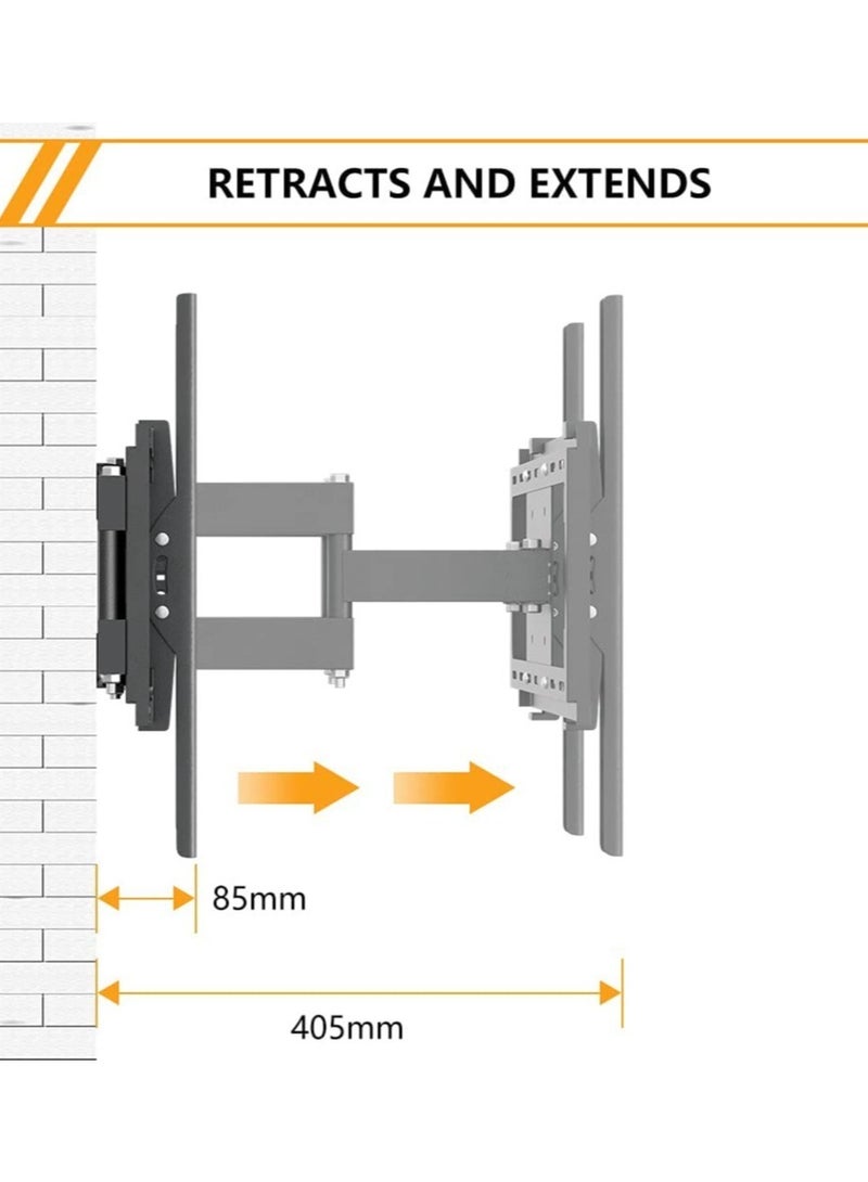 ELTRAZONE حامل تلفاز/حاملات تلفاز بحجم 26-75 بوصة. حامل تلفاز مثبت على الحائط مع قاعدة مزدوجة قوية، سعة تحميل قياسية 26"-55"، الحجم الأقصى 75 بوصة، حامل تلفاز عالمي يتحمل حتى 40 كجم. - Image 4