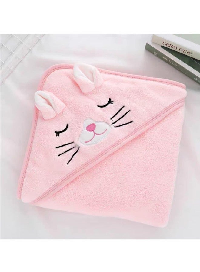 TERI BERI Baby Hooded Towel, Soft and Hypoallergenic Baby Bath Towels with Hood for Toddler Infant Newborn, Large and Absorbent Toddler Towels for Baby Boy Girl (31 x 31 inch) (Pink Kitty) - Image 2