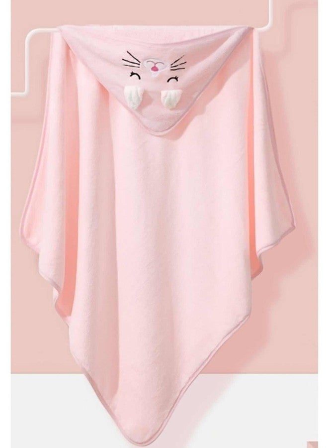 TERI BERI Baby Hooded Towel, Soft and Hypoallergenic Baby Bath Towels with Hood for Toddler Infant Newborn, Large and Absorbent Toddler Towels for Baby Boy Girl (31 x 31 inch) (Pink Kitty) - Image 3