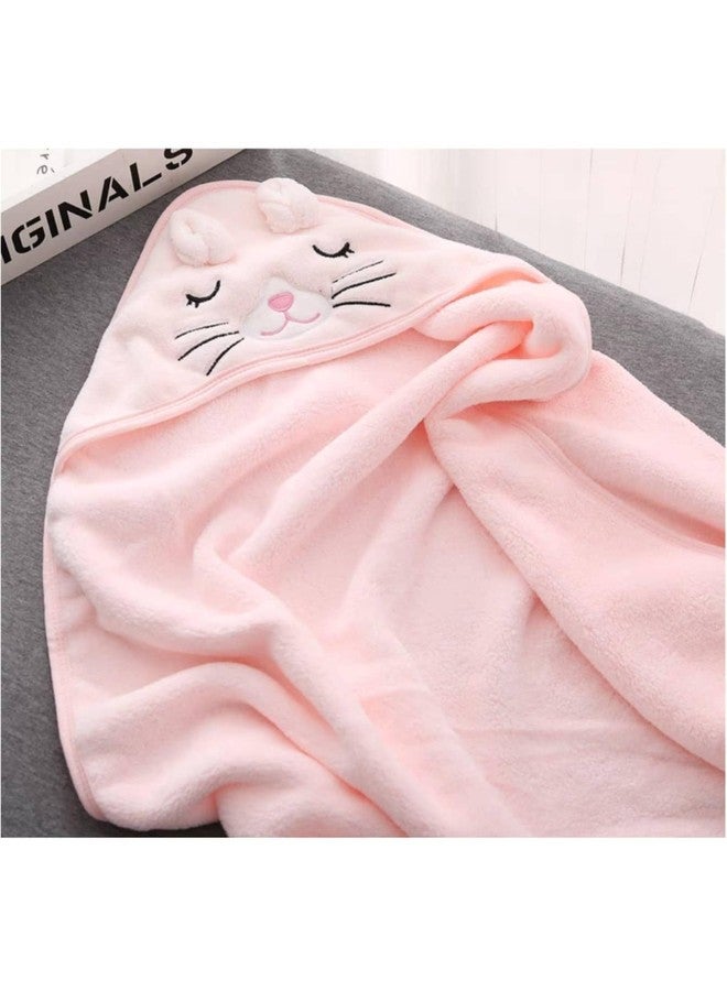 TERI BERI Baby Hooded Towel, Soft and Hypoallergenic Baby Bath Towels with Hood for Toddler Infant Newborn, Large and Absorbent Toddler Towels for Baby Boy Girl (31 x 31 inch) (Pink Kitty) - Image 4