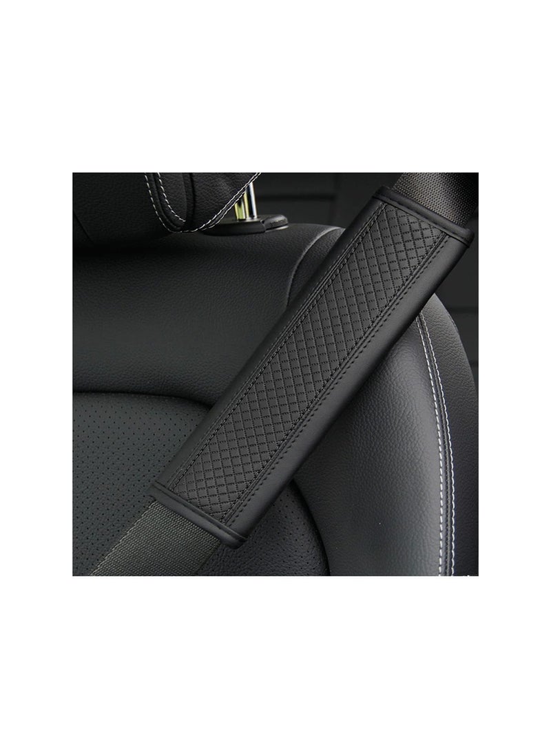 Generic 2PCS Soft Leather Car Seat Belt Covers - Comfortable Shoulder Strap Pads for Safety and Neck Protection, Universal Fit for All Vehicles, Enhance Driving Comfort and Safety. - Image 1