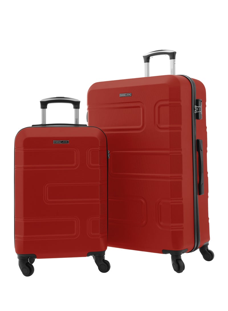 PARAJOHN UrbanShield 2-Piece Luggage Set – Lightweight ABS Hard Shell Suitcase, 20” Carry-On & 28” Check-In Trolley Bag with 360° Spinner Wheels & TSA Lock - Red  - Image 1