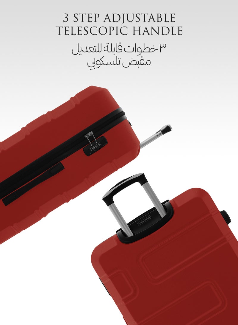 PARAJOHN UrbanShield 2-Piece Luggage Set – Lightweight ABS Hard Shell Suitcase, 20” Carry-On & 28” Check-In Trolley Bag with 360° Spinner Wheels & TSA Lock - Red  - Image 4