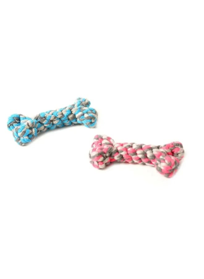Duvo + Duvo+ Knotted Cotton Bone Small Dog Chew Toy - 8cm - Image 1