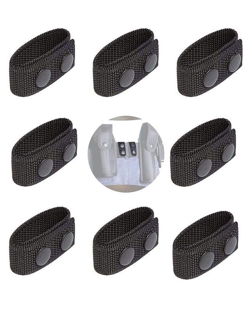 8 pieces, Duty Belt Keeper, Belt Holder, Double Snap Belt Keeper, Leather Duty Snap Belt Keeper for Outdoor Sports Camping Police Military Equipment - Image 1
