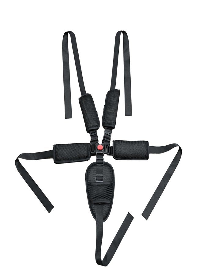 Anglepingping Universal 5 Point Harness Seat Belt for High Chair,Adjustable Seatbelt Crotch Cushion Shoulder Pads,Safety Harness Strap Belt Kit with Shoulder Strap and Crotch Harness Pads - Image 1