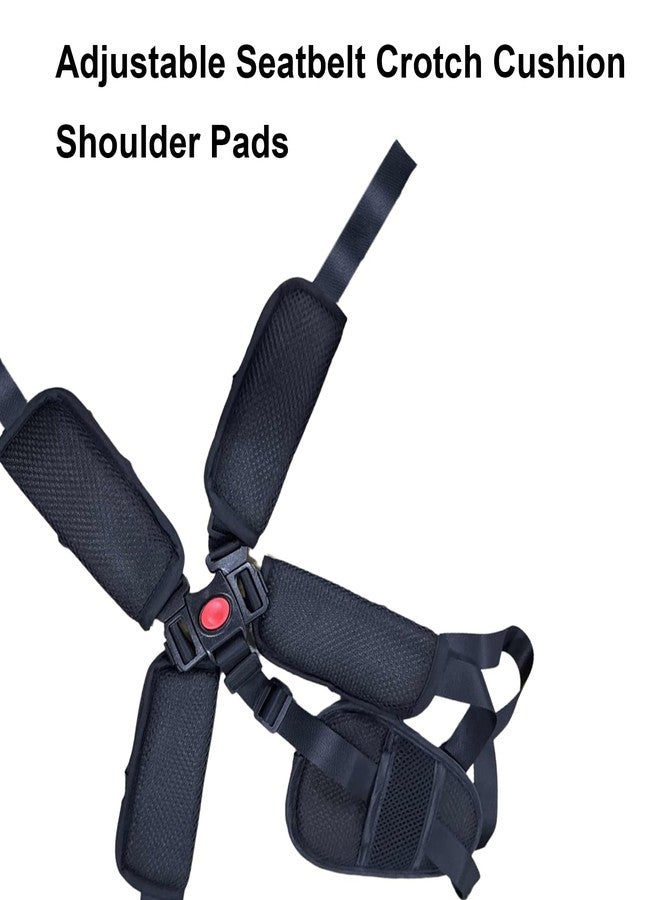 Anglepingping Universal 5 Point Harness Seat Belt for High Chair,Adjustable Seatbelt Crotch Cushion Shoulder Pads,Safety Harness Strap Belt Kit with Shoulder Strap and Crotch Harness Pads - Image 4