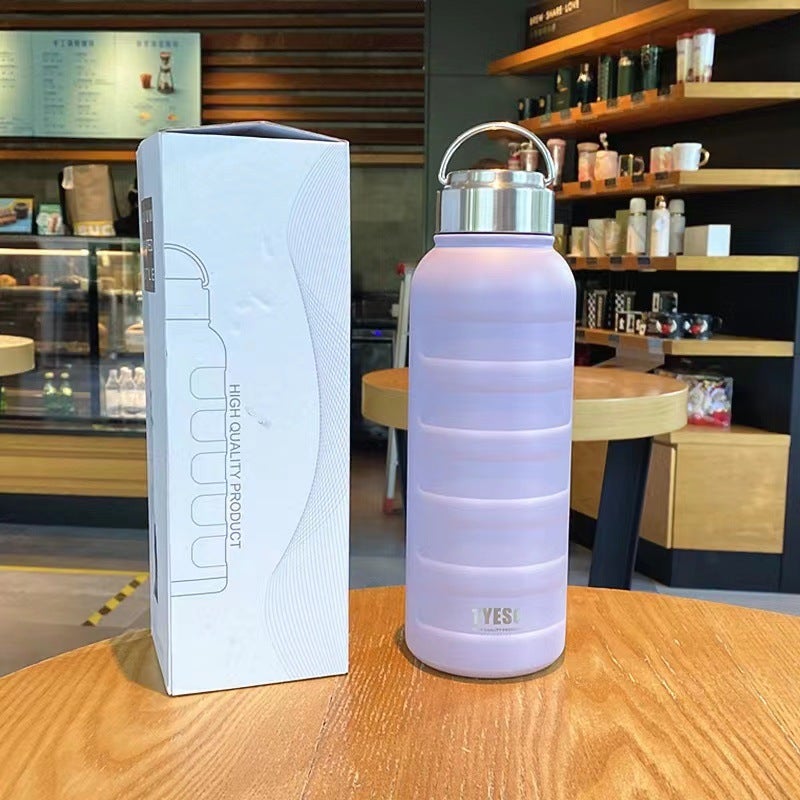 Portable Student Caterpillar Thermos 1000ml purple