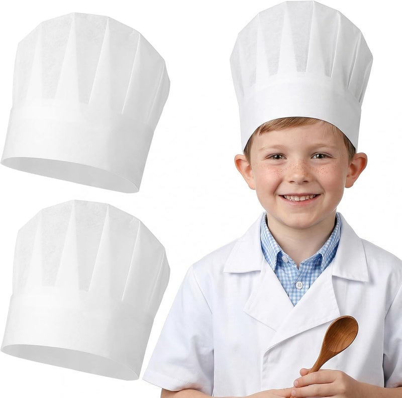 DOITOOL 20pcs Disposable Chef Hats White Paper Cooking Hats for Boys Bulk Kitchen Baking Food Service Uniform - Image 1