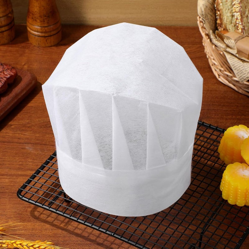 DOITOOL 20pcs Disposable Chef Hats White Paper Cooking Hats for Boys Bulk Kitchen Baking Food Service Uniform - Image 3