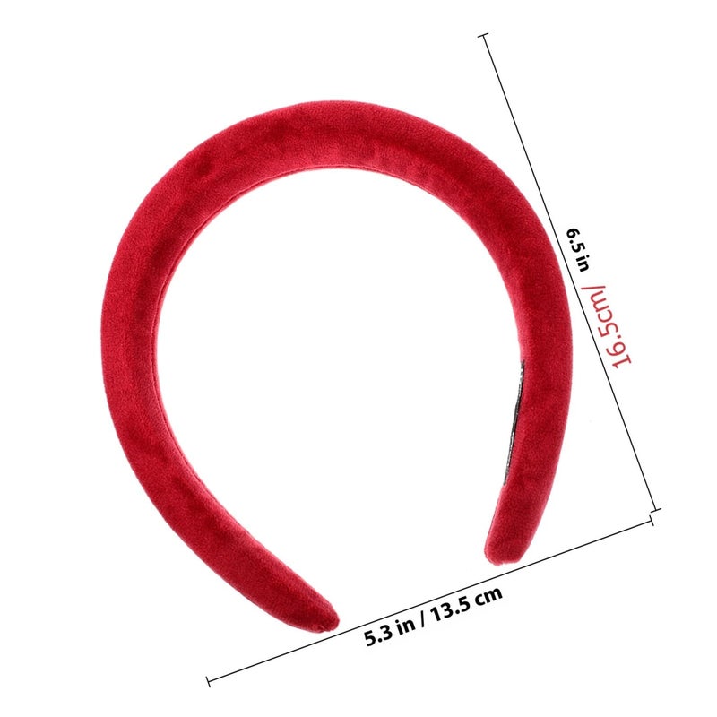 4Pcs Red Wide Headbands For Women Hair Styling Party Wear Makeup And Face Washing - Image 3