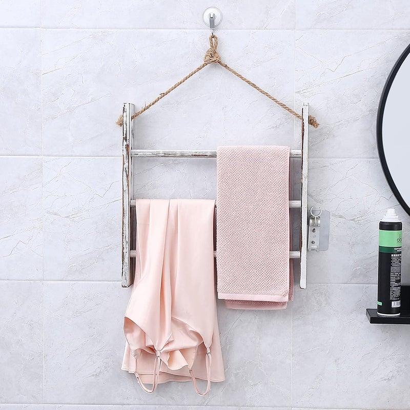 HoreZer HoreZer Towel Rack Ladder WallMountedRustic Hanging Towel Rack for BathroomTowel Ladder Storage RackHanging Blanket Ladder for Living Room Farmhouse 
